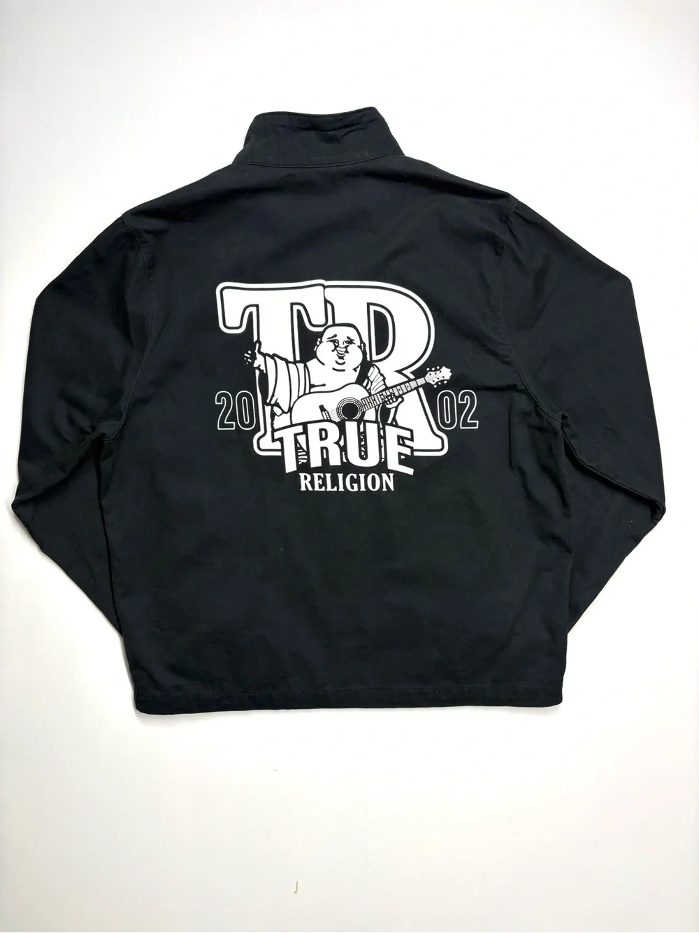 True Religion Black Jacket with White Back Logo